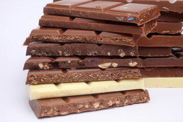 Close up of chocolate pieces