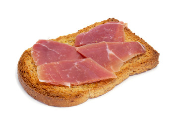 spanish jamon on a toast