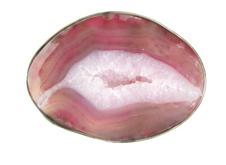 round pink agate geode crystal
