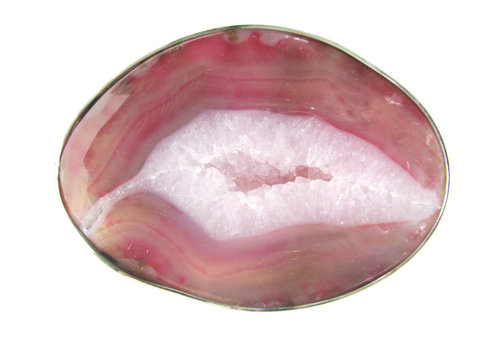 Round Pink Agate Geode Crystal