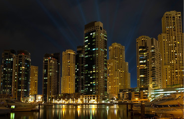Fototapeta na wymiar Town scape at night time. Panoramic scene