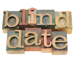 blind date  in letterpress type