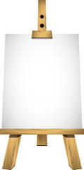 Easel with a blank sheet of white paper for your image or text