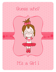 Baby Girl Arrival Card with Place for your text