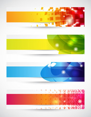 Set di banners - Set of four headers with copy space - obrazy, fototapety, plakaty