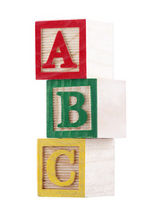 Wooden alphabet blocks with clipping path