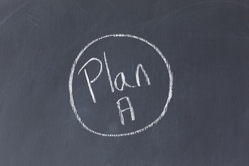 Blackboard with "Plan A" written on it and circled
