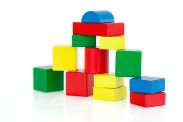 Fototapeta premium Wooden building blocks
