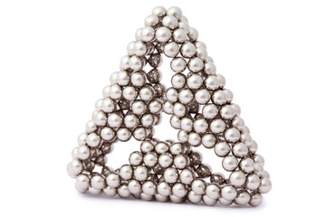 triangle of metal segment assembled from sphere isolated