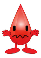 Obraz premium Dazed Blood Cartoon Character Illustration Isolated White