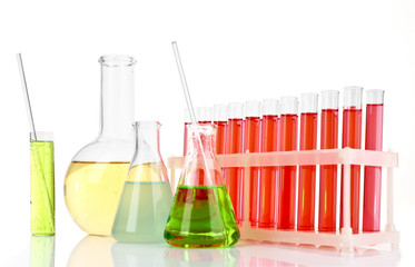 test-tubes isolated on white