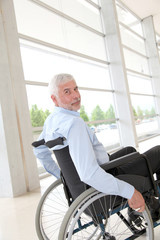 Senior man in wheelchair