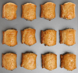 Sausage Rolls on Baking Tray