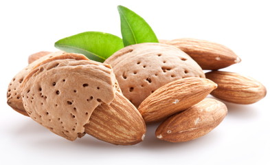 Group of almond nuts.