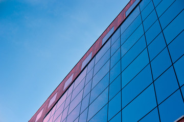 Fototapeta na wymiar Glass wall of office building.
