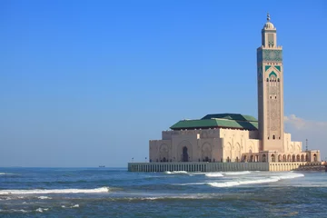 Fotobehang Die Hassan II Moschee in Casablanca © drfotografie