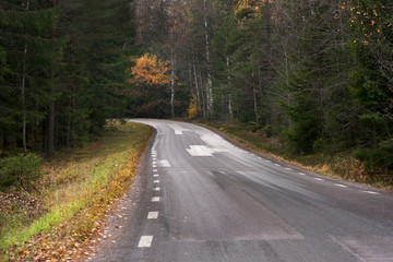 Fototapeta na wymiar Country road in fall