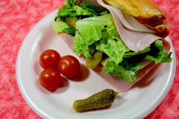 Sandwich, Tomatoes, and Pickles