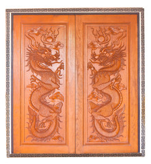 Chinese dragon wooden door