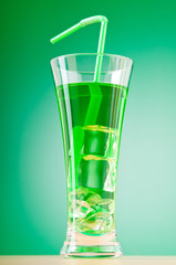 Colourful cocktail in glasses