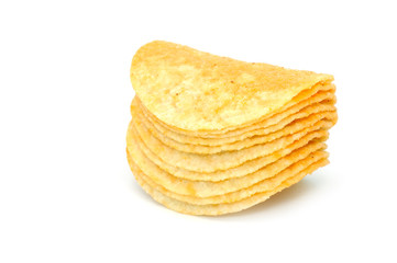 Potato Chips Isolated on White Background