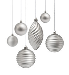 Silver Christmas decoration set