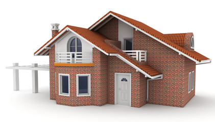 3d house isolated on white