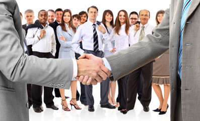 handshake isolated on business background