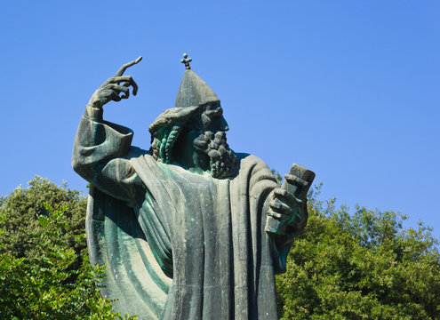 Statue of Gregorius of Nin in Split, Croatia