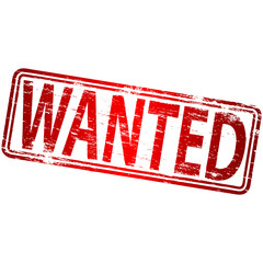 Rubber stamp illustration showing "WANTED" text