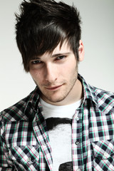 young man on white background