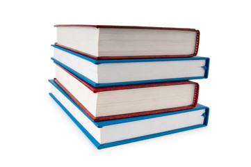 Stack of books isolated on the white background