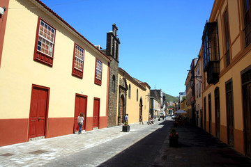 Fototapeta na wymiar Colorful Street in La Laguna, Canary Island, Tenerife