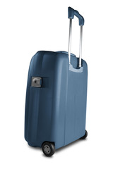 Obraz premium Blue suitcase isolated on white background