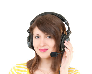 Fototapeta premium girl in headphones