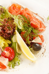 tasty appetizer with salmon