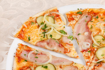 tasty pizza on the plate