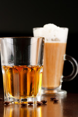 Irish coffee with whiskey