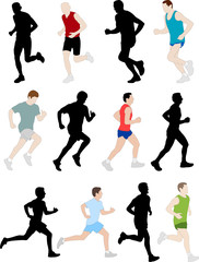 runners - vector illustration