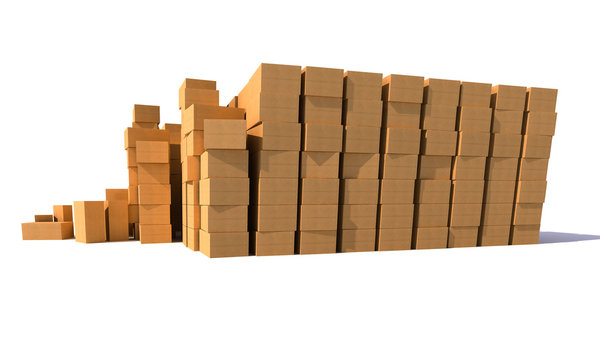 Cardboards boxes wall