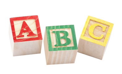 Wooden alphabet blocks with clipping path