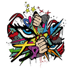 BD cartoon pop art illustration