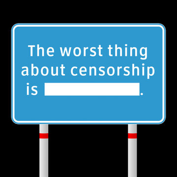 funny road sign about censorship