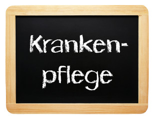 Obraz premium Krankenpflege Kreidetafel