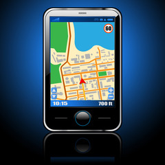 smart phone with GPS navigation © Cherkas