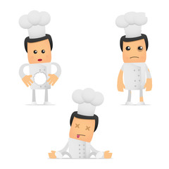 set of funny cartoon chef