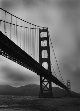Fototapeta Golden Gate Bridge - schwarz/weiß