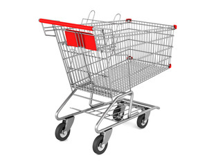 empty shopping cart isolated on white background