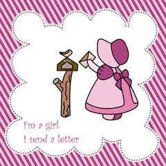 Baby girl arrival announcement card