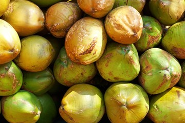 Pile of coconuts ready for making juice water.